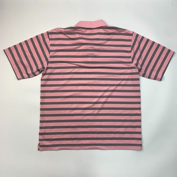 Pebble Beach Polo Shirt Mens XL Extra Large Pink Striped Stretch Short Sleeve - Picture 6 of 9
